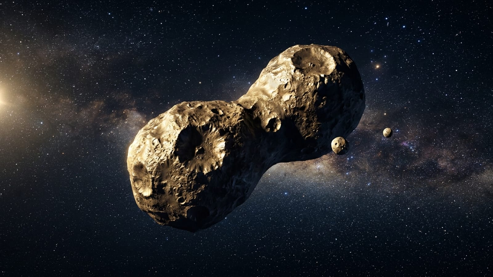 Asteroid 216 Kleopatra in deep space